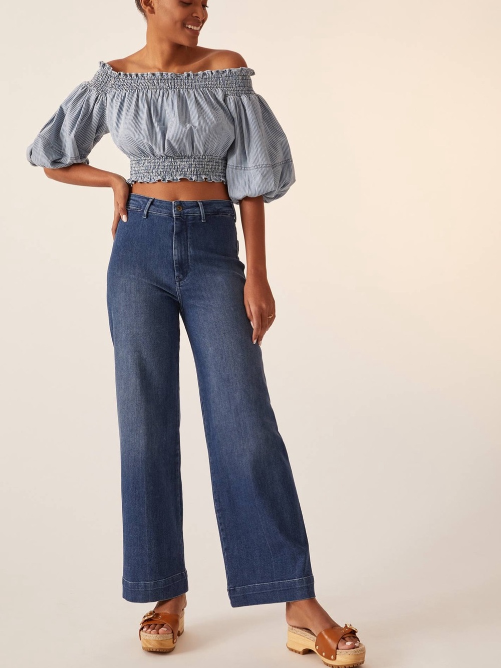 PILCRO The Skipper High-Rise Wide-Leg Jeans